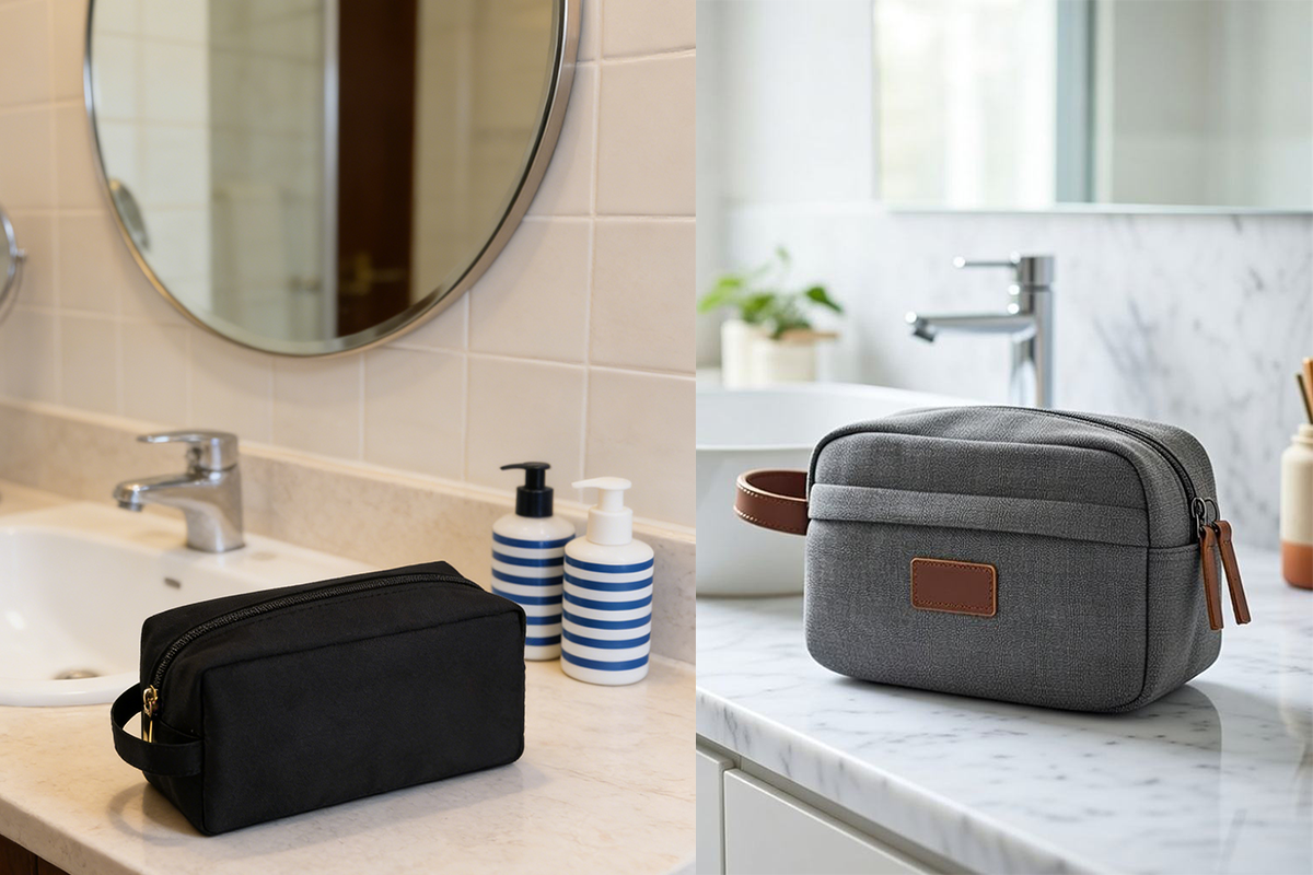 Sustainable rPET material eco-friendly cosmetic pouch texture Sustainable rPET material eco-friendly cosmetic pouch texture